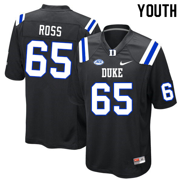 Youth #65 Colin Ross Duke Blue Devils College Football Jerseys Sale-Black